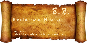 Baumholczer Nikola névjegykártya